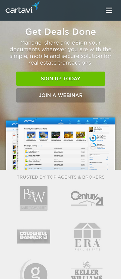 cartavi.com homepage mobile