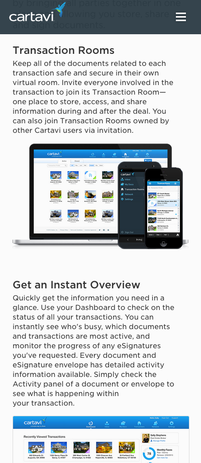 cartavi.com features mobile